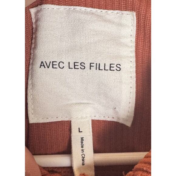 Avec Les Filles Corduroy Cropped Shacket Sz L Oversized Workwear Utility Jacket - Picture 11 of 12